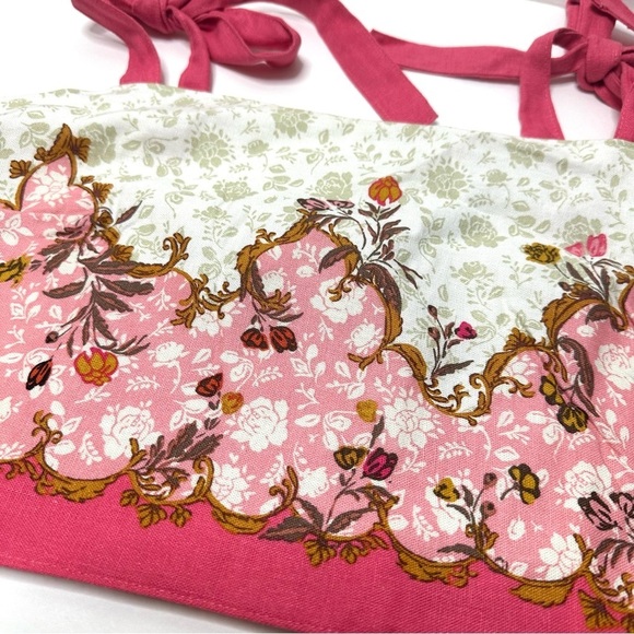 Rachel Zoe Linen Crop Halter Top Floral Tie Shoulder New with Tag Attached - Picture 4 of 11